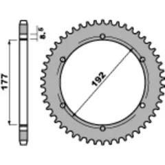 PBR Standard Stahlritzel hinten 223 - 520 für Husqvarna WR240, WR250, WR400