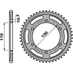 PBR Standard Stahlritzel hinten 241 - 530 für Yamaha, Kawasaki, Suzuki 241.42.C45