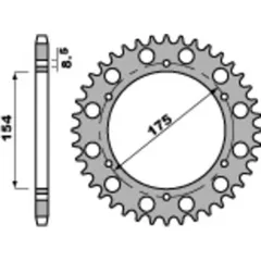 PBR Standard Stahlritzel hinten 258 - 530 für Honda VFR750F, VFR800, VFR800XCROSSRUNNER