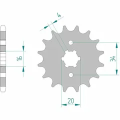 AFAM Standard Stahlritzel vorne 21200 - 428 für Yamaha, Beta, Rieju 21200-15