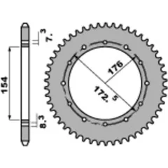 PBR Ergal Ultraleichtes Ritzel hinten 2S - 520