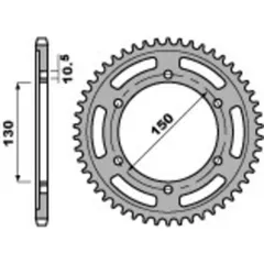 PBR Standard Stahlritzel hinten 300 - 525 für Honda XL600V, XL650V, XL700V Yamaha FZ8N, TDM900, TRX850 300.45.C45