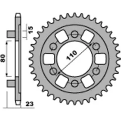 PBR Standard Stahlritzel hinten 3553 - 520 für Aprilia AF1125