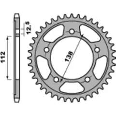 PBR Standard Stahlritzel hinten 4357 - 525 für Honda CB600FHORNET, CB650F, CB650R 4357.44.C45