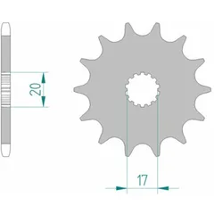 AFAM Selbstreinigendes Stahlritzel vorne 21203 - 520 für Yamaha, für: Gas Gas, MUZ