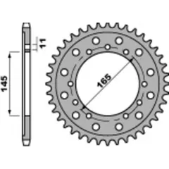 PBR Standard Stahlritzel hinten 4367 - 525 für Kymco VENOX250