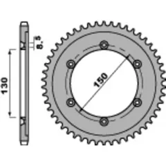 PBR Standard Stahlritzel hinten 4374 - 428 für Honda XLR125R