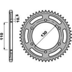 PBR Racing Ultraleichtes harteloxiertes Aluminiumritzel hinten 4385 - 525 für Yamaha, Suzuki, Husaberg 4385.46.L
