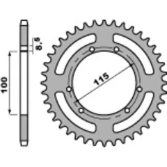 PBR Standard Stahlritzel hinten 4391 - 420