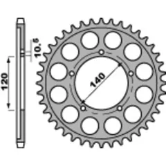 PBR Standard Stahlritzel hinten 4409 - 530 für Suzuki GSF1200BANDIT, GSF1250BANDIT, GSX1200 Triumph DAYTONA955I, SPRINT955RS, TIGER1050 4409.42.C45
