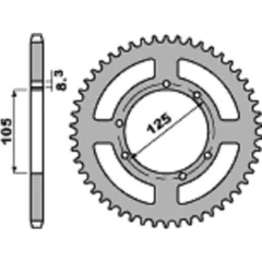 PBR Aluminium Ultra-Light Rear Sprocket 4413 - 525 for Rieju, Derbi, Yamaha 4413.62L