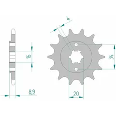 AFAM Standard Stahlritzel vorne 21300 - 520 für Hyosung GT250, GT250COMET, GT250R Yamaha TT-R230, YFS200BLASTER