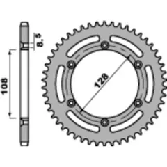 PBR Aluminium Ultra-Light Rear Sprocket 4488 - 525 for Kawasaki KLX125 Suzuki DR-Z125