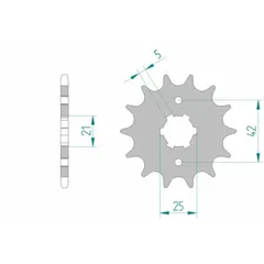 AFAM Standard Stahlritzel vorne 21301 - 520 für Yamaha RD250, SR250, XT250 21301-15