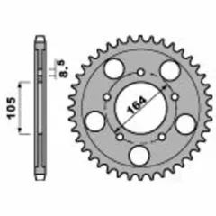 PBR Standard Stahlritzel hinten 4557 - 525 für Aprilia SRV850 Gilera GP800 4557 47 C45