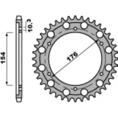 PBR Standard Stahlritzel hinten 4562 - 530 für Honda CB1000R, VFR800, VFR800XCROSSRUNNER Beta RR3504TENDURO, RR4004TENDURO