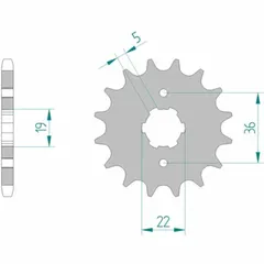 AFAM Standard Stahlritzel vorne 21305 - 428 für Yamaha TW125, TW200 21305-15