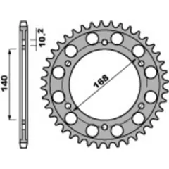 PBR Standard Stahlritzel hinten 4613 - 525 für BMW F700GS, F800GS, F800GSADVENTURE 4613.47.C45