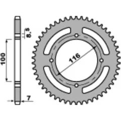 PBR Standard Stahlritzel hinten 467M - 428 für Kawasaki KX100, KX80, KX85 467M.51.C45