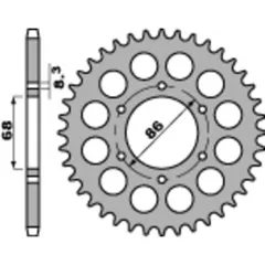 PBR Standard Stahlritzel hinten 468 - 428 für Kawasaki ELIMINATOR125