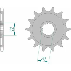 AFAM Standard Stahlritzel vorne 21309 - 520 für Yamaha, Fantic, für: Gas Gas 21309-14