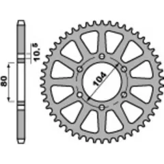 PBR Racing Ultraleichtes harteloxiertes Aluminiumritzel hinten 478 - 520 für Kawasaki ER-6F, ER-6N, GPZ400 478.41.LD