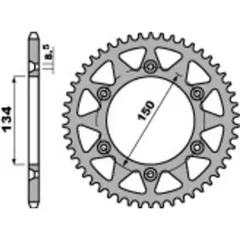 PBR Aluminium Ultra-Light Rear Sprocket 489 - 525 for Kawasaki KDX200, KDX250, KLX250 Suzuki RM-Z250 489.50.L