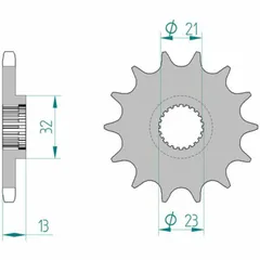 AFAM Standard Stahlritzel vorne 21311 - 428 für Yamaha XG250TRICKER, YBR250 21311-15