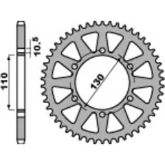 PBR Racing Ultraleichtes harteloxiertes Aluminiumritzel hinten 504 - 520 für Yamaha, Kawasaki, Suzuki 504.44.LD