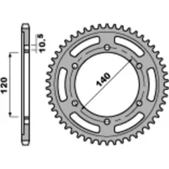 PBR Standard Stahlritzel hinten 5301 - 525 für Kawasaki NINJAZX-6R, W650, ZEPHYR750 Suzuki GSX-R600, GSX-R750 5301.40.C45