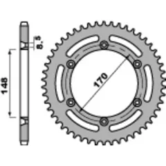PBR Standard Stahlritzel hinten 804 - 520 für Suzuki DR600, DR650, DR750 804.48.C45