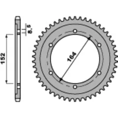 PBR Standard Stahlritzel hinten 841 - 530 für Yamaha SR500