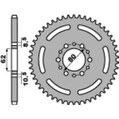 PBR Standard Stahlritzel hinten 845 - 520 für Yamaha SR250