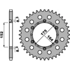PBR Standard Stahlritzel hinten 856 - 520 für Yamaha DT200, DT400, SR500 856.49.C45