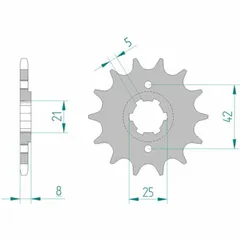 AFAM Standard Stahlritzel vorne 21502 - 520 für Yamaha FZR600GENESIS, SRX600, TT350 21502-14