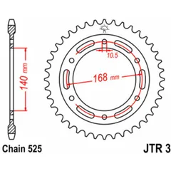 JT SPROCKETS Standard Stahlritzel hinten 3 - 525 für BMW F650GS, F700GS, F800GS