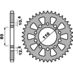PBR Standard Stahlritzel hinten 334 - 530 für Honda, Triumph, Yamaha 334.43.C45