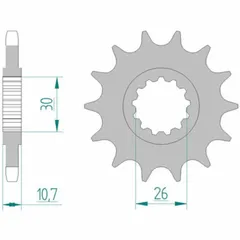 AFAM Standard Stahlritzel vorne 21607 - 525 für Yamaha FZ8N, FZ8S, MT-07