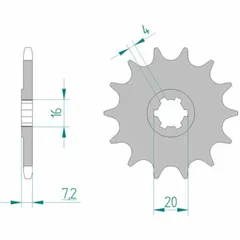 AFAM Standard Stahlritzel vorne 22104 - 520 für Kawasaki KFX80