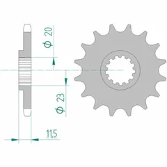 AFAM Standard Stahlritzel vorne 22201 - 428 für Suzuki DF125, DR125, DR-Z125 Kawasaki KLX125