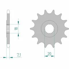 AFAM Selbstreinigendes Stahlritzel vorne 22203 - 520 für Suzuki RM125, RM-Z250 22203+12