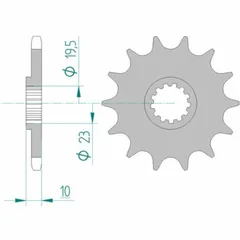 AFAM Selbstreinigendes Stahlritzel vorne 22303 - 520 für Suzuki DR200, DR250, DR350 Beta ALP2004T 22303+15