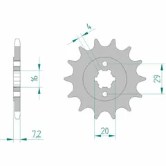AFAM Standard Stahlritzel vorne 22305 - 520 für Suzuki TS200