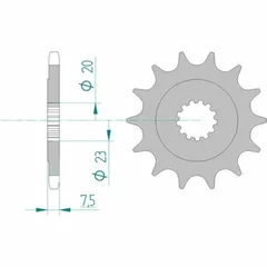 AFAM Standard Stahlritzel vorne 22401 - 520 für Suzuki DR250, DR400, DR500