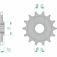 AFAM Standard Stahlritzel vorne 22406 - 520 für Suzuki RMX450, RM-Z450 22406-15