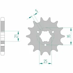 AFAM Standard Stahlritzel vorne 22502 - 530 für Suzuki GT380, GT750 22502-16