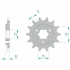 AFAM Standard Stahlritzel vorne 22600 - 520 für Cagiva CANYON500, CANYON600, RIVER600 Suzuki DR750, DR800 22600-16