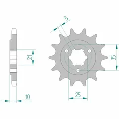 AFAM Standard Stahlritzel vorne 22602 - 525 für Suzuki DR650, DR800, XF650