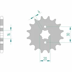 AFAM Standard Stahlritzel vorne 24200 - 428 für Kawasaki ELIMINATOR125, KDX125, KMX125 24200-16