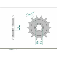 AFAM Standard Stahlritzel vorne 24203 - 428 für Kawasaki D-TRACKER125, KLX125